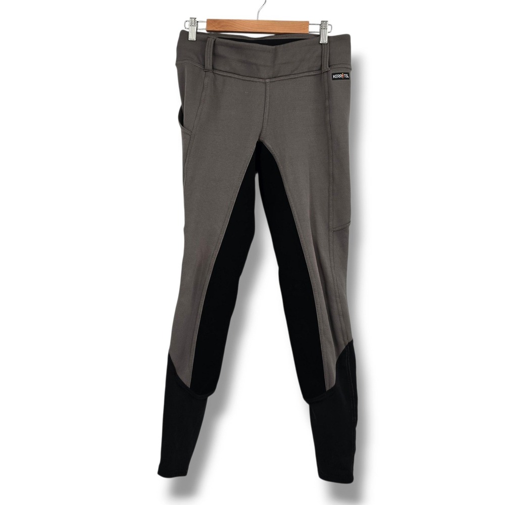 Kerrits Womens Fleece Lined Full Seat Riding Breeches Charcoal Grey Black Large